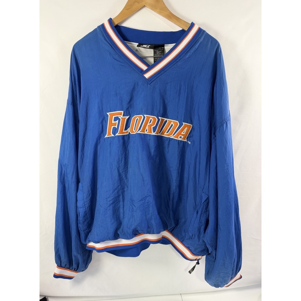 Vintage Starter Jacket Florida Gators Mens Extra Large Blue Windbreaker Side Zip